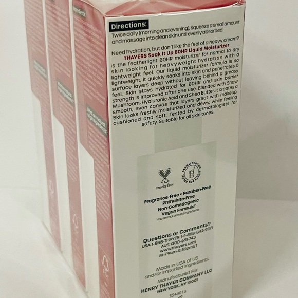 Thayers Soak It Up 80 Hr Liquid Moisturizer Normal To Dry Skin 2.5 oz X 3 PACK - Picture 7 of 10